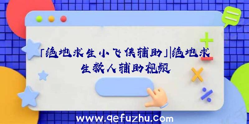 「绝地求生小飞侠辅助」|绝地求生救人辅助视频